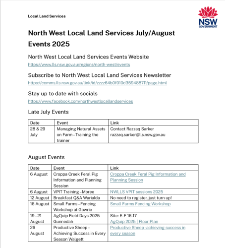 LLS Events August
