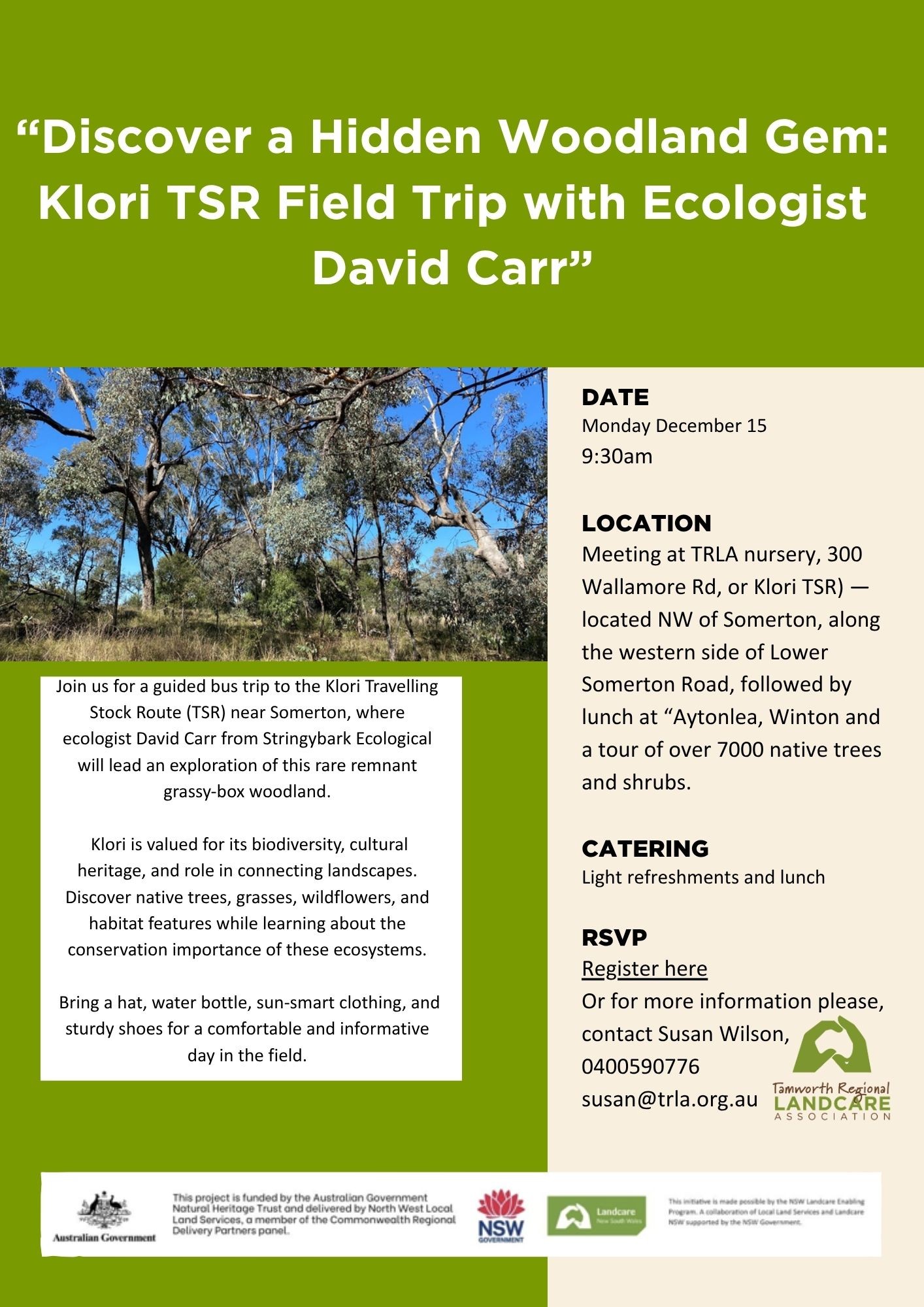 “Discover a Hidden Woodland Gem:  Klori TSR Field Trip with Ecologist  David Carr”